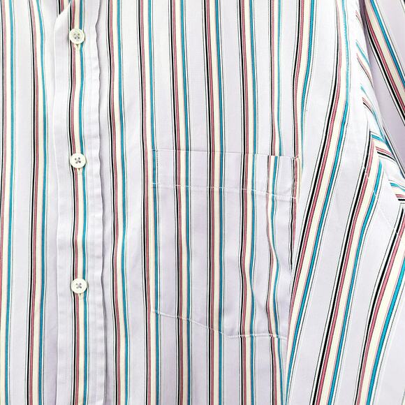 Bugatchi UOMO Classic Fit Purple Pinstripe Long Sleeve Button Up Shirt Men's XL - Picture 6 of 9